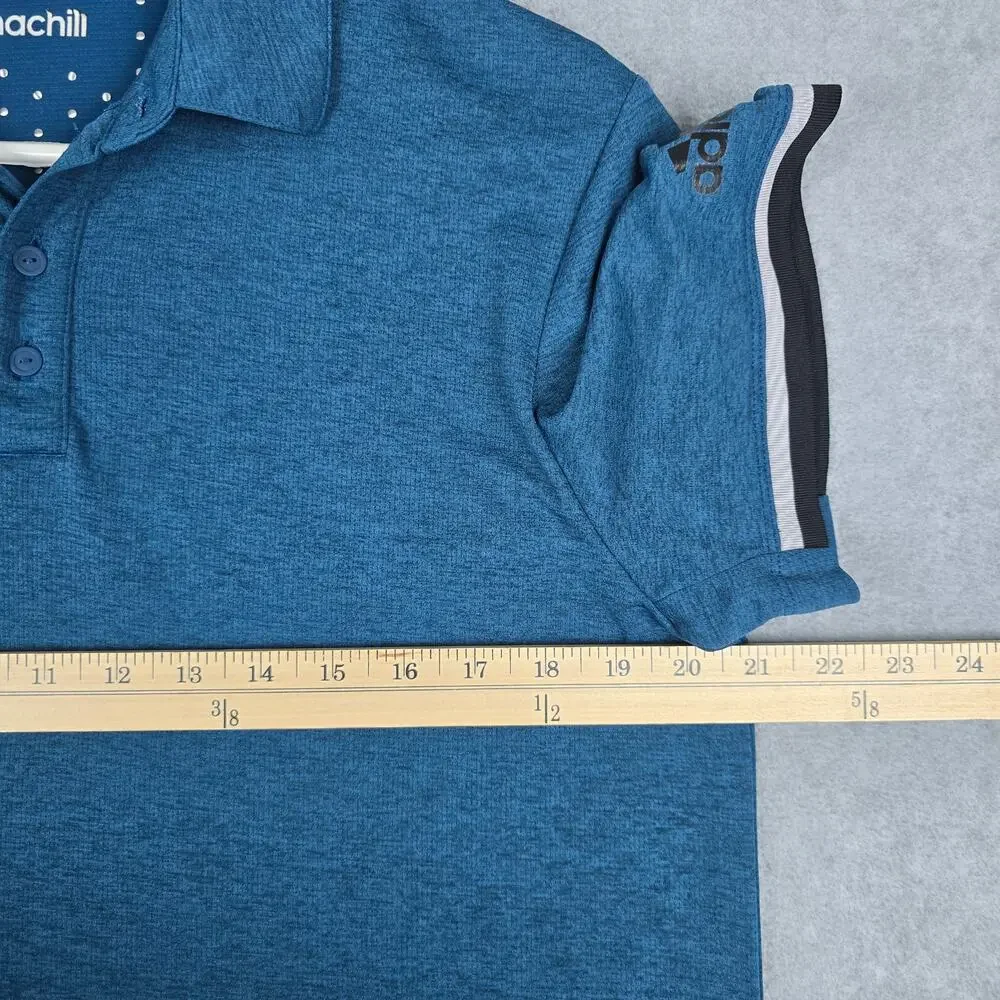 Adidas Mens Medium Teal Climachill Short Sleeve Polo Shirt
